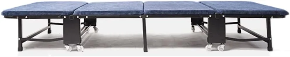 Camping Cot Bed Easy to Fold Heavy Duty Folding Bed, 300 Lbs Max Weight Capacity, Guest Bed with 3D Stretch Knit Material Cover Mattress Comfortable for Outdoor&Indoor