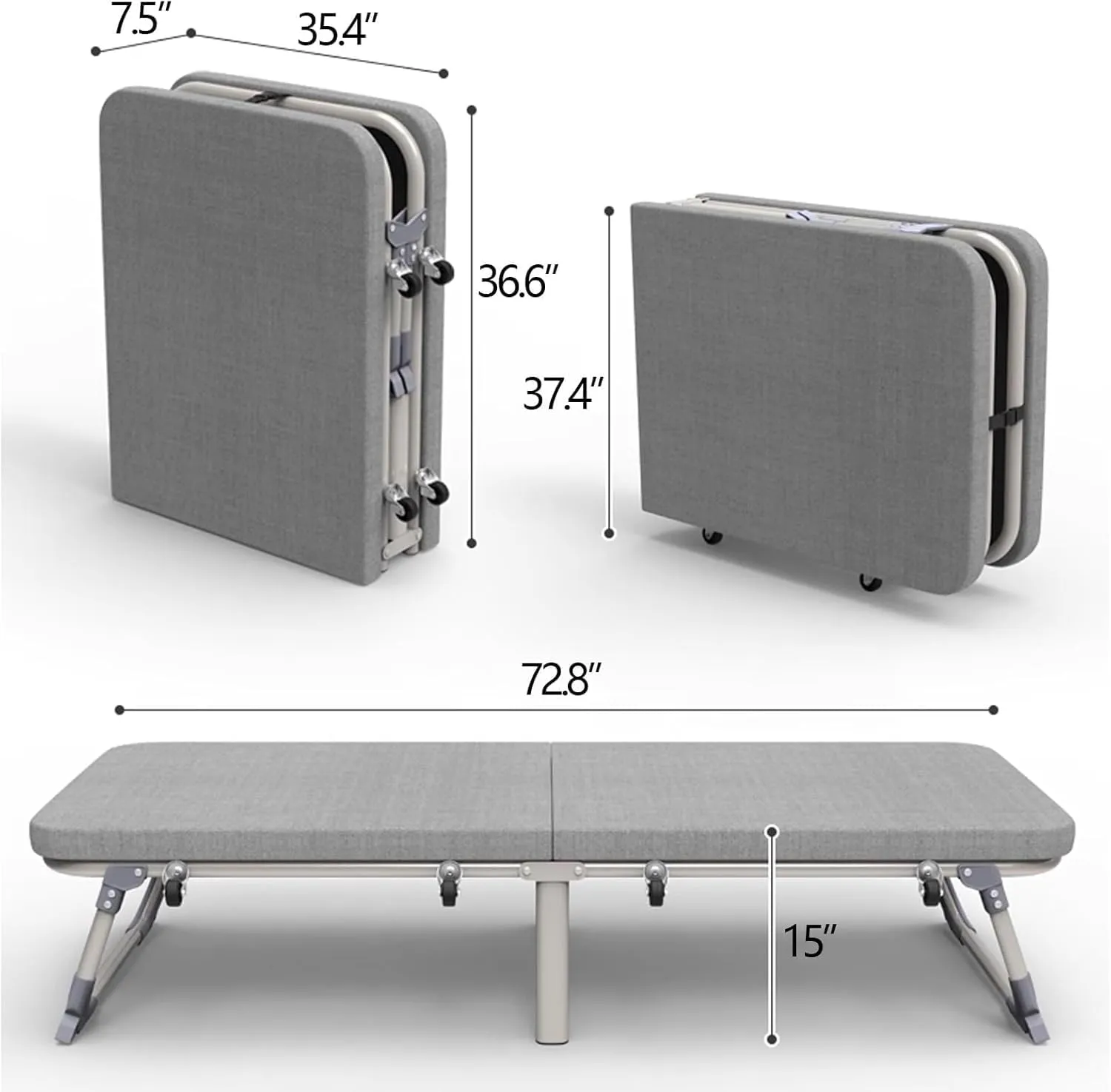 Camping Cot for Adults Folding Bed with Mattress Sleeping Cot Bed Supports 441 Lbs for Bedroom,Office,Camping Camping Bed