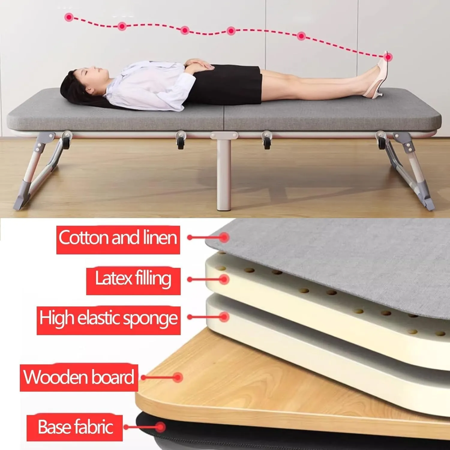 Camping Cot for Adults Folding Bed with Mattress Sleeping Cot Bed Supports 441 Lbs for Bedroom,Office,Camping Camping Bed