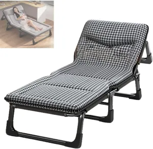 Camping Cot for Adults with Cushion and Pillow, Portable Comfortable Folding Bed for Sleeping, Extra Wide Sturdy, Holds Up to 440 Lbs