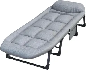 Camping cot Multi-Functional Duty Camping Cot - 450lbs Capacity with Built-in Cushion and Pillow, Portable for Indoor and Outdoor Use (180CM) Folding cot