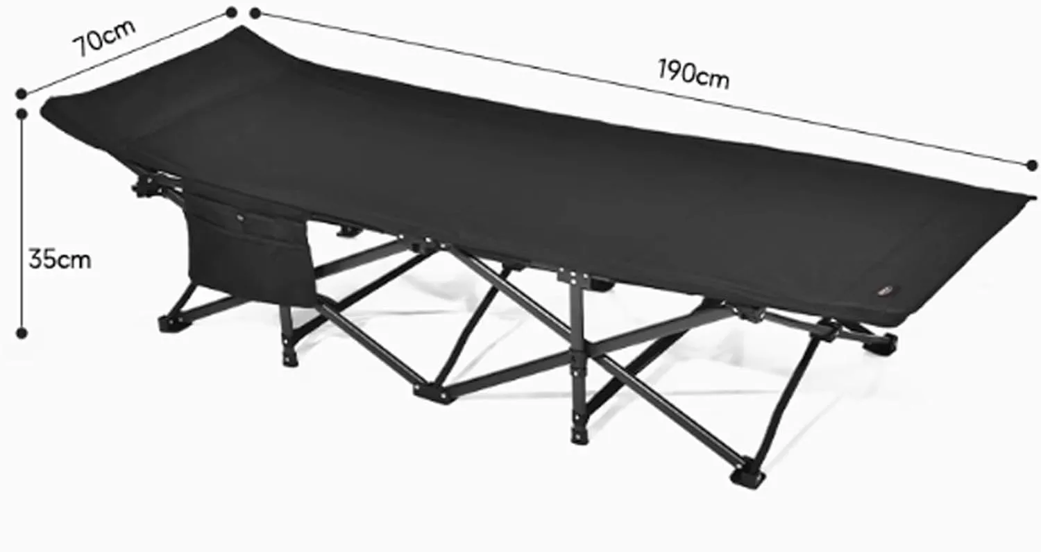 Camping cot Portable Camping Cot Oxford Fabric for Office Nap and Home Lounging Camping Spare Bed Patio Rollaway Guest Bed 190 * 70 * 35cm Folding cot