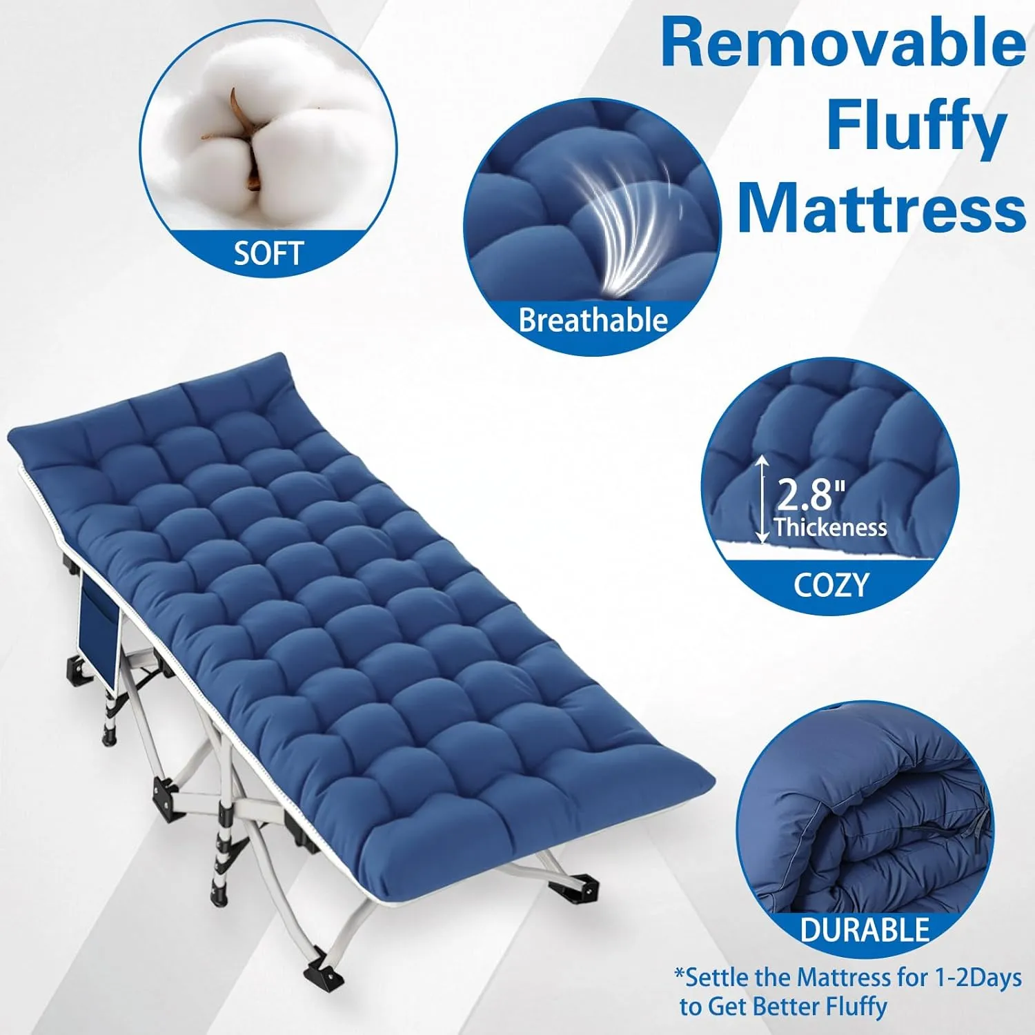 Camping cot with Mattress Comfortable 4