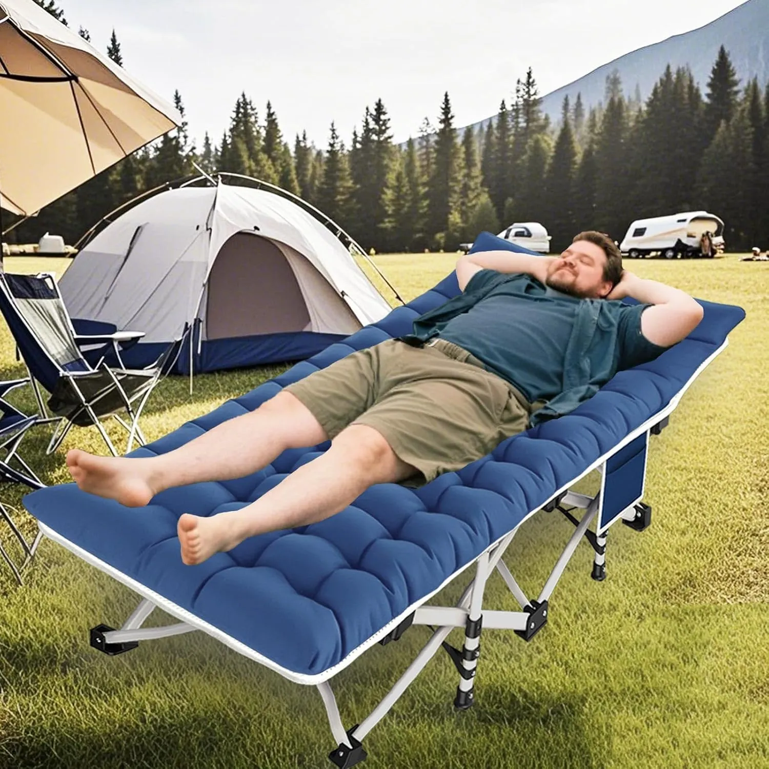 Camping cot with Mattress Comfortable 4