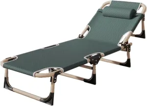 Camping Cots for Adults Recliner Folding Bed Single Office Nap Bed Simple Multi-Functional Recliner Outdoor Leisure Nap Folding Bed Sleeping Cot for Camping Pool Beach (Color : 1, Size : F)