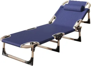 Camping Cots for Adults Recliner Folding Bed Single Office Nap Bed Simple Multi-Functional Recliner Outdoor Leisure Nap Folding Bed Sleeping Cot for Camping Pool Beach (Color : 2, Size : F)