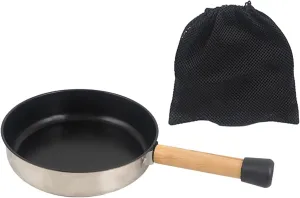 Camping Frying Pan Fry Pan with Storage Bag Portable with Removable Handle Nonstick Flat Griddle Pan for Backpacking Camping