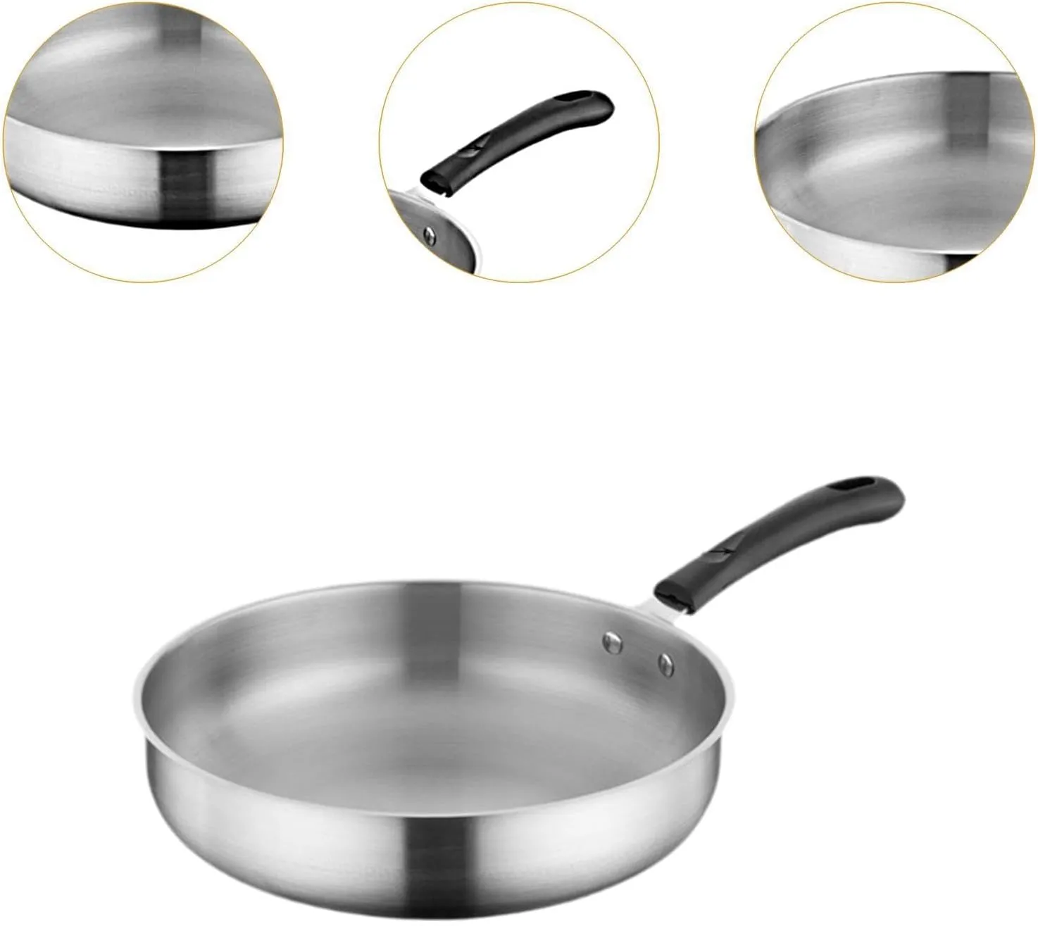 Camping Frying Pan Skillet Nonstick Gift with Handle Cooker Fast Heating Deep Fry Pan Flat Griddle for RV Outdoor Activities
