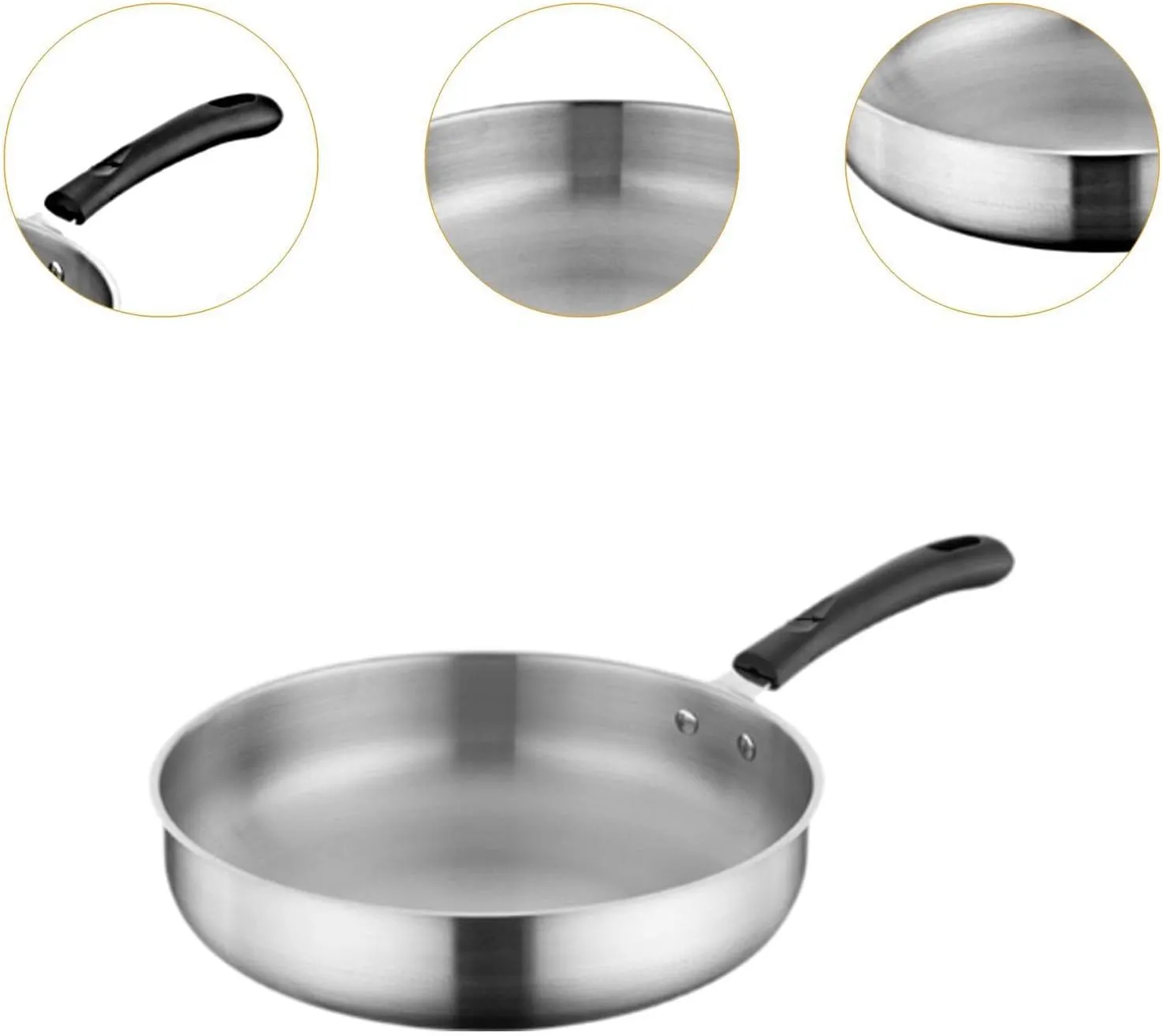 Camping Frying Pan Stainless Steel Nonstick Lightweight Gift Flat Griddle Skillet for Fishing Outdoor RV Cooking Hiking, 29.3cm