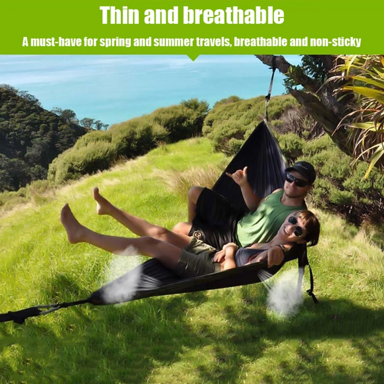 Camping Hammock 210T Nylon Breathable Hammock Tent with Tree Straps & Aluminum Alloy Carabiners Travel Hammock Quick Drying for Hiking Backpacking Garden (Color : C, Size : 250x140cm)