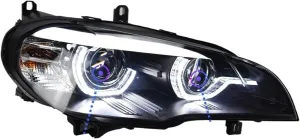 Car Model Head Lamp Compatible For X5 Headlights 2007-2013 E70 Angel Eye Headlight Signal Lamp Bi Xenon Auto Accessories
