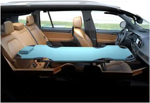 Car Travel Bed, Non-Inflatable Cushion, Universal Car Rear Seat Folding Travel Bed, Co-Pilot Office Outdoor Camping Bed (Blue, 134 * 84 * 32cm, Short Full)