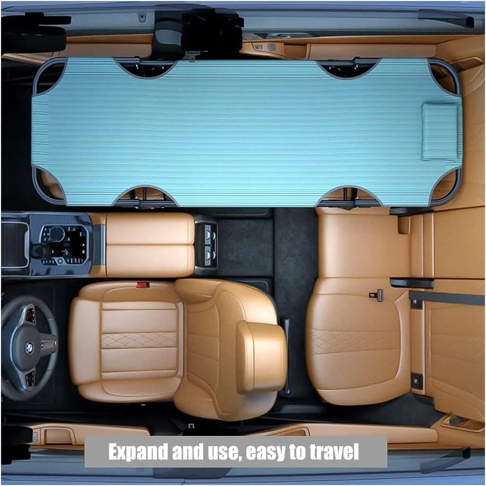 Car Travel Bed, Non-Inflatable Cushion, Universal Car Rear Seat Folding Travel Bed, Co-Pilot Office Outdoor Camping Bed (Blue, 134 * 84 * 32cm, Short Full)
