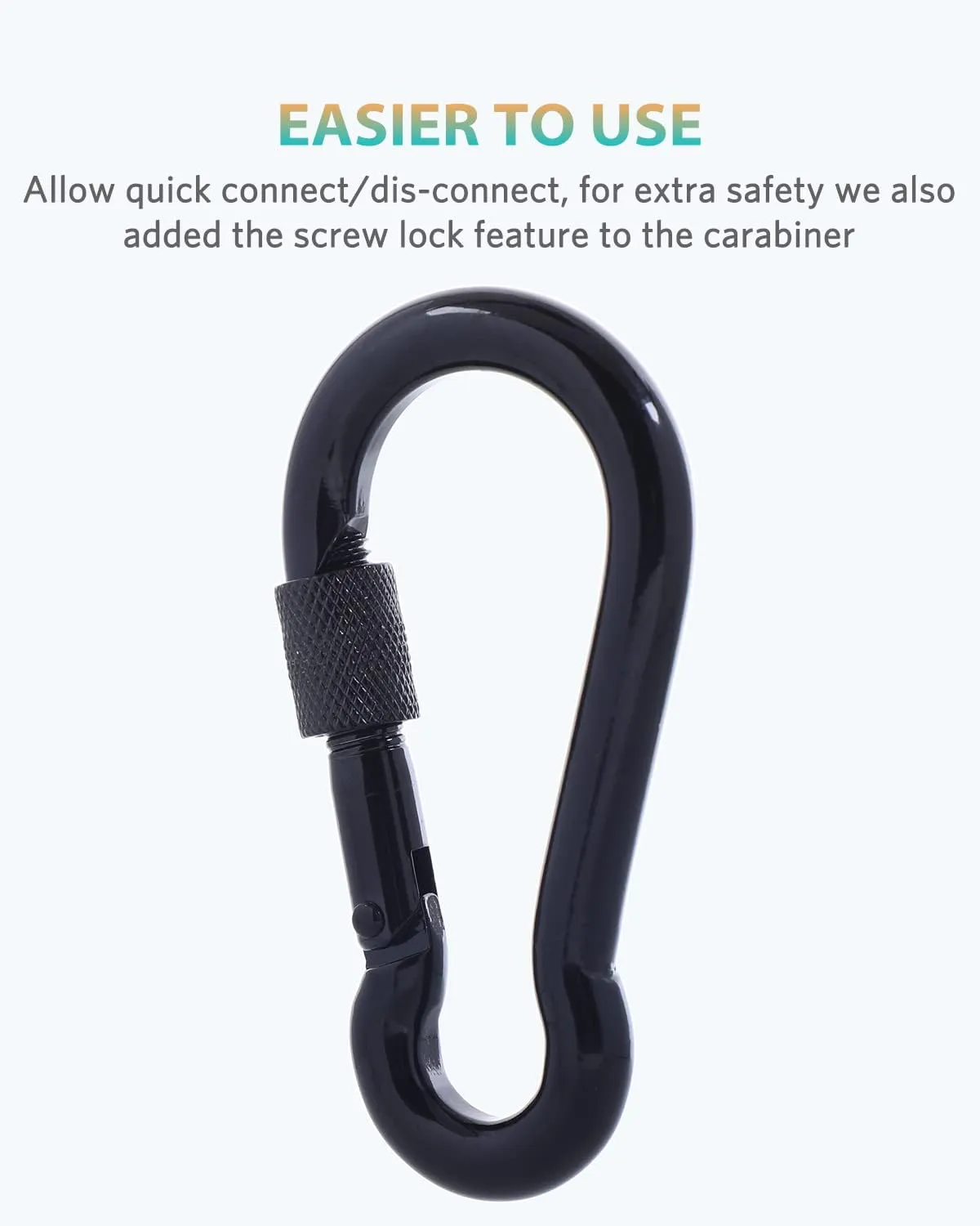 Carabiner Clips, 316 Stainless Steel Carabiner Clip, Heavy Duty Carabiner Hooks, Keychain Carabiners, Multi-Purpose Spring Snap Hook for Dog Leash, Outdoor Camping, Swing, Hammock