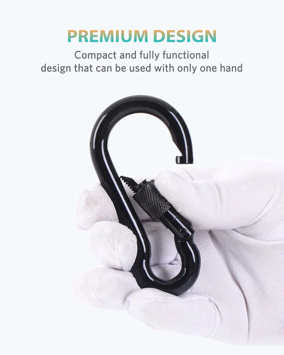 Carabiner Clips, 316 Stainless Steel Carabiner Clip, Heavy Duty Carabiner Hooks, Keychain Carabiners, Multi-Purpose Spring Snap Hook for Dog Leash, Outdoor Camping, Swing, Hammock