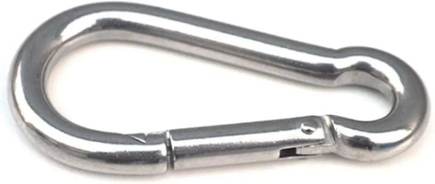 Carabiner Clips,Spring Clips， 304 Stainless Steel SpringSnap Hook Keychain Quick Link Lock Buckle M4-M7