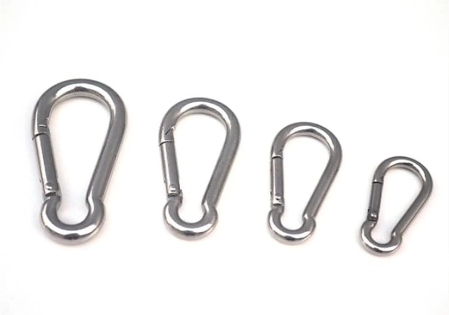 Carabiner Clips,Spring Clips， 304 Stainless Steel SpringSnap Hook Keychain Quick Link Lock Buckle M4-M7