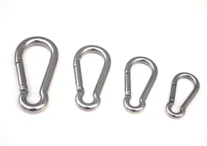 Carabiner Clips,Spring Clips， 304 Stainless Steel SpringSnap Hook Keychain Quick Link Lock Buckle M4-M7