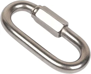 Carabiner Clips,Spring Clips， Multifunctional Stainless Steel Screw Lock Quick Links Climbing GearSafety Snap Hook Chain Connecting Ring Buckle