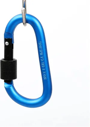Carabiner Clips,Spring Clips， Outdoor Camping Hiking Belt Buckle Color Aluminum Alloy D-Type Button Screw Lock Survival SafetyChain Keychain Hook