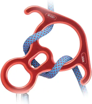 Carabiner Descender, 8 Shaped 50KN Figure Rope Descender Climbing Rappel Descender Ring Rappel Ring Rock Climbing Rescue Gear for Outdoors
