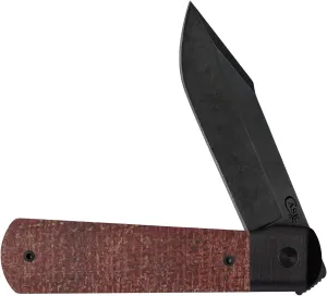 Case XX Pocket Knife LONGHOUSE - DARK RED BURLAP MICARTA Item #10769 - CPM20CV - Length Closed: 4Inches