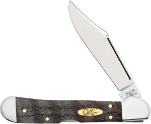 Case XX Pocket Knife MINI COPPERLOCK - SMOOTH BLACK CURLY OAK WOOD Item #14010-71749L SS - Length Closed: 3 5/8Inches