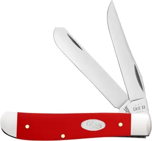 Case XX Pocket Knife MINI TRAPPER - SMOOTH RED SYNTHETIC Item #56981-4207 SS - Length Closed: 3 1/2Inches