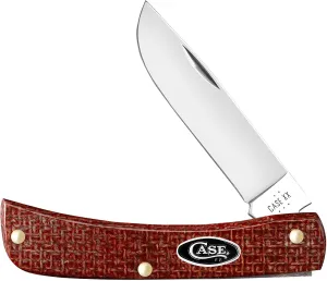 Case XX Pocket Knife SOD BUSTER JR - DARK RED BURLAP MICARTA Item #12273-10137 CS - Length Closed: 3 5/8Inches