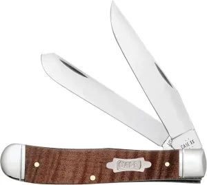 Case XX Smooth Curly Maple Wood Trapper 10849 Stainless Pocket Knife