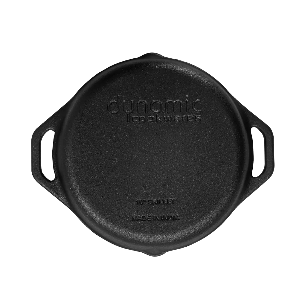 Cast Iron Frying Pan/Skillet (10 Inch / 27.50 cm), Natural Nonstick, Pre-seasoned, 100% Pure, Toxin-free, Induction based Round Fry Pan with Glass Lid