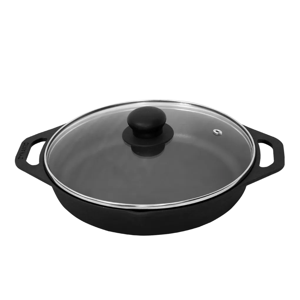 Cast Iron Frying Pan/Skillet (10 Inch / 27.50 cm), Natural Nonstick, Pre-seasoned, 100% Pure, Toxin-free, Induction based Round Fry Pan with Glass Lid