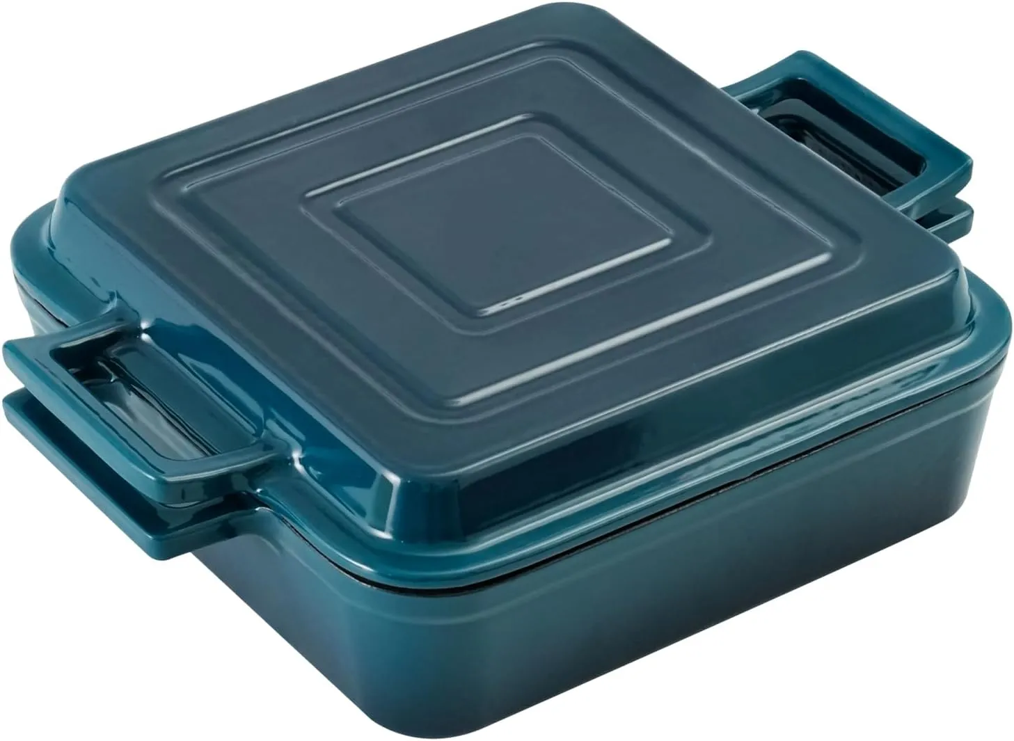 Cast Iron Rectangular Dutch Oven Cast Iron Pan with Skillet Lid 9"X9"Casserole Dishes for Oven 2-In-1 Lasagna Pan set