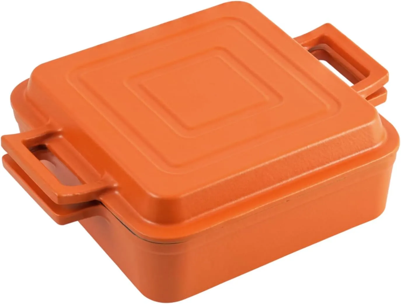 Cast Iron Rectangular Dutch Oven Cast Iron Pan with Skillet Lid 9"X9"Casserole Dishes for Oven 2-In-1 Lasagna Pan set
