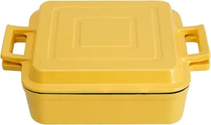 Cast Iron Rectangular Dutch Oven Cast Iron Pan with Skillet Lid 9"X9"Casserole Dishes for Oven 2-In-1 Lasagna Pan set