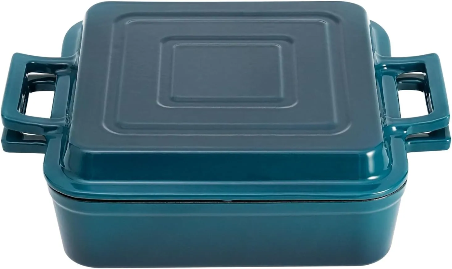 Cast Iron Rectangular Dutch Oven Cast Iron Pan with Skillet Lid 9"X9"Casserole Dishes for Oven 2-In-1 Lasagna Pan set