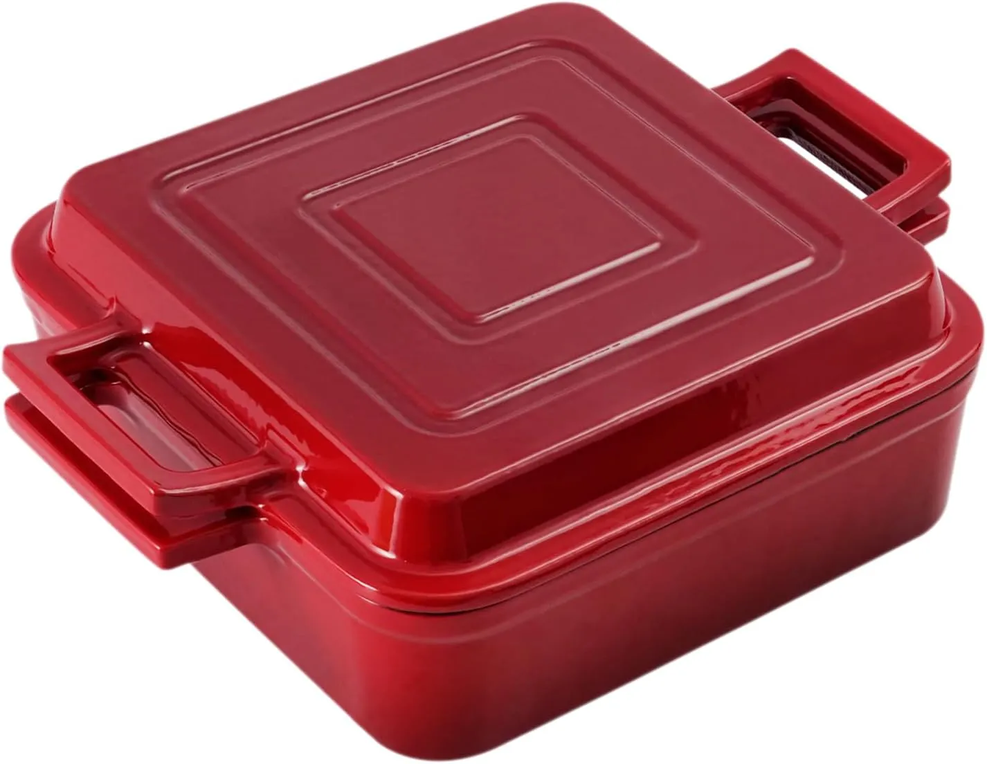 Cast Iron Rectangular Dutch Oven Cast Iron Pan with Skillet Lid 9"X9"Casserole Dishes for Oven 2-In-1 Lasagna Pan set