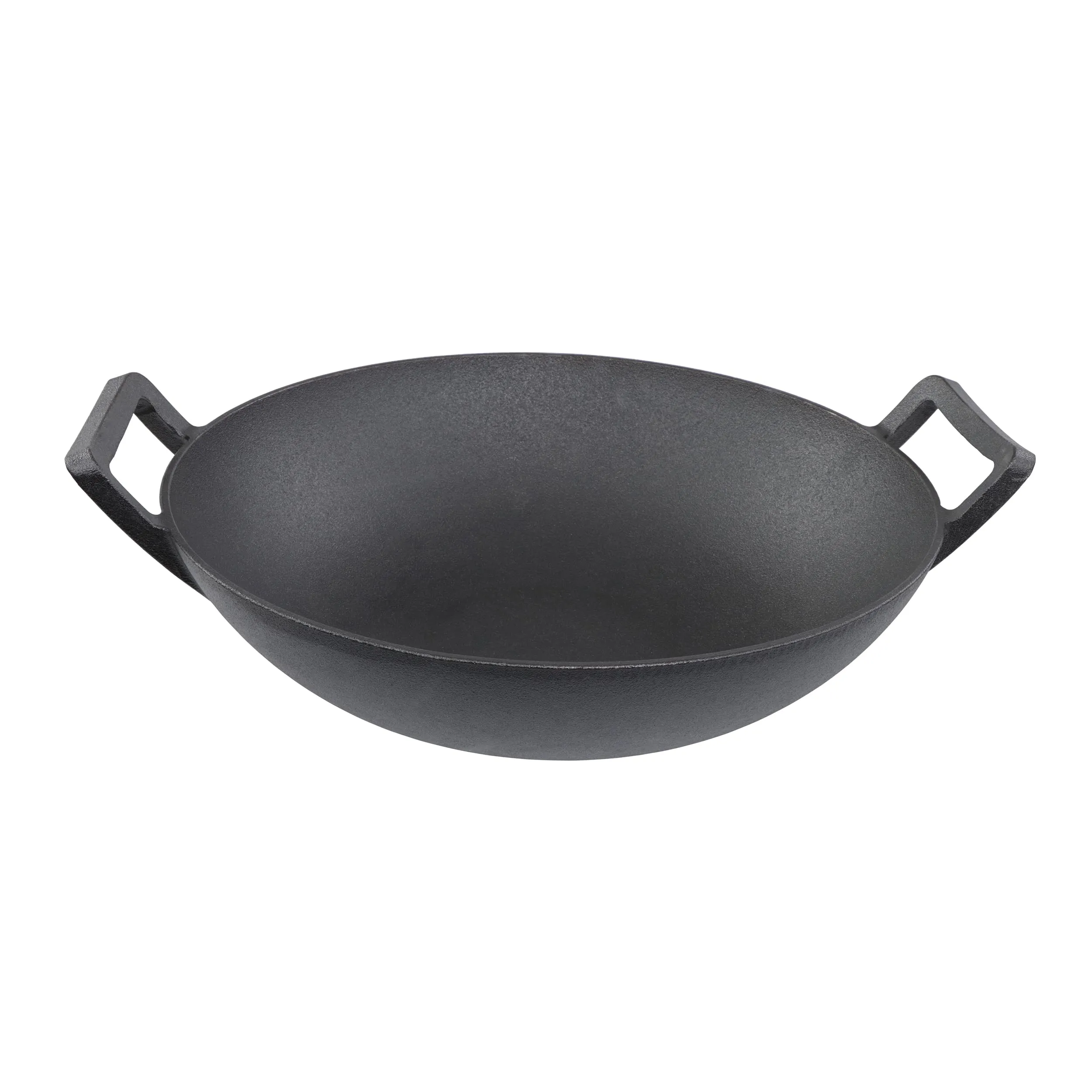 Cast Iron Wok with Handle - Seasoned 14 Inch Flat Bottom Wok for Deep Frying Pan with Flat Base for Stir-Fry, Grilling, Frying, Steaming - For Authentic Asian, Chinese Food U1