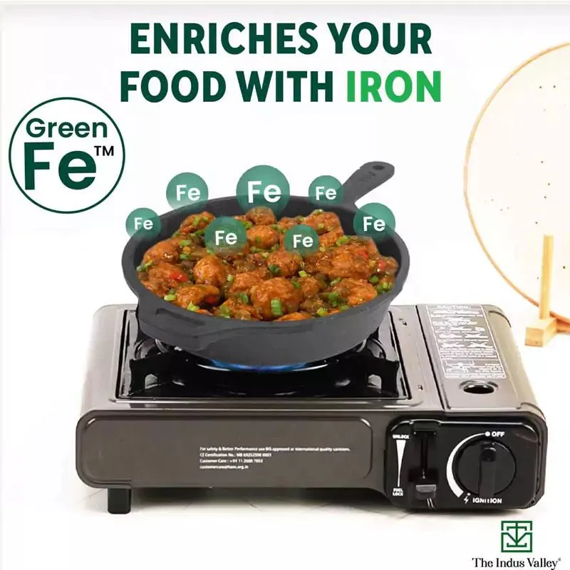 CASTrong Cast Iron Fry Pan, Pre-seasoned, Nonstick, 100% Pure, Toxin-free, Induction, 25cm, 1.6L, 2.4kg
