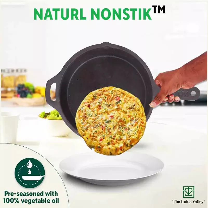 CASTrong Cast Iron Fry Pan, Pre-seasoned, Nonstick, 100% Pure, Toxin-free, Induction, 25cm, 1.6L, 2.4kg