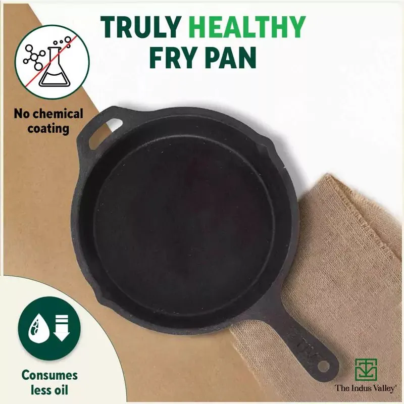 CASTrong Cast Iron Fry Pan, Pre-seasoned, Nonstick, 100% Pure, Toxin-free, Induction, 25cm, 1.6L, 2.4kg