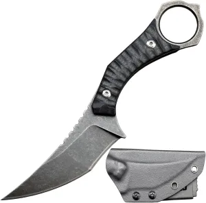 Ccanku C1152 Fixed Blade Knife, D2 Blade and G10 Handle, EDC for Outdoor Camping and Hiking (Black)