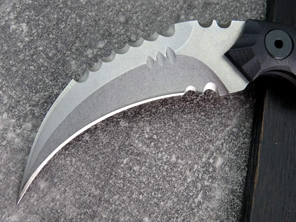 Ccanku C1691 Fixed Blade Knife D2 Steel G10 Handle 4 Inches,Outdoor Survival Claw Teeth Knife,Camping EDC Tools