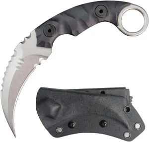 Ccanku C1691 Fixed Blade Knife D2 Steel G10 Handle 4 Inches,Outdoor Survival Claw Teeth Knife,Camping EDC Tools