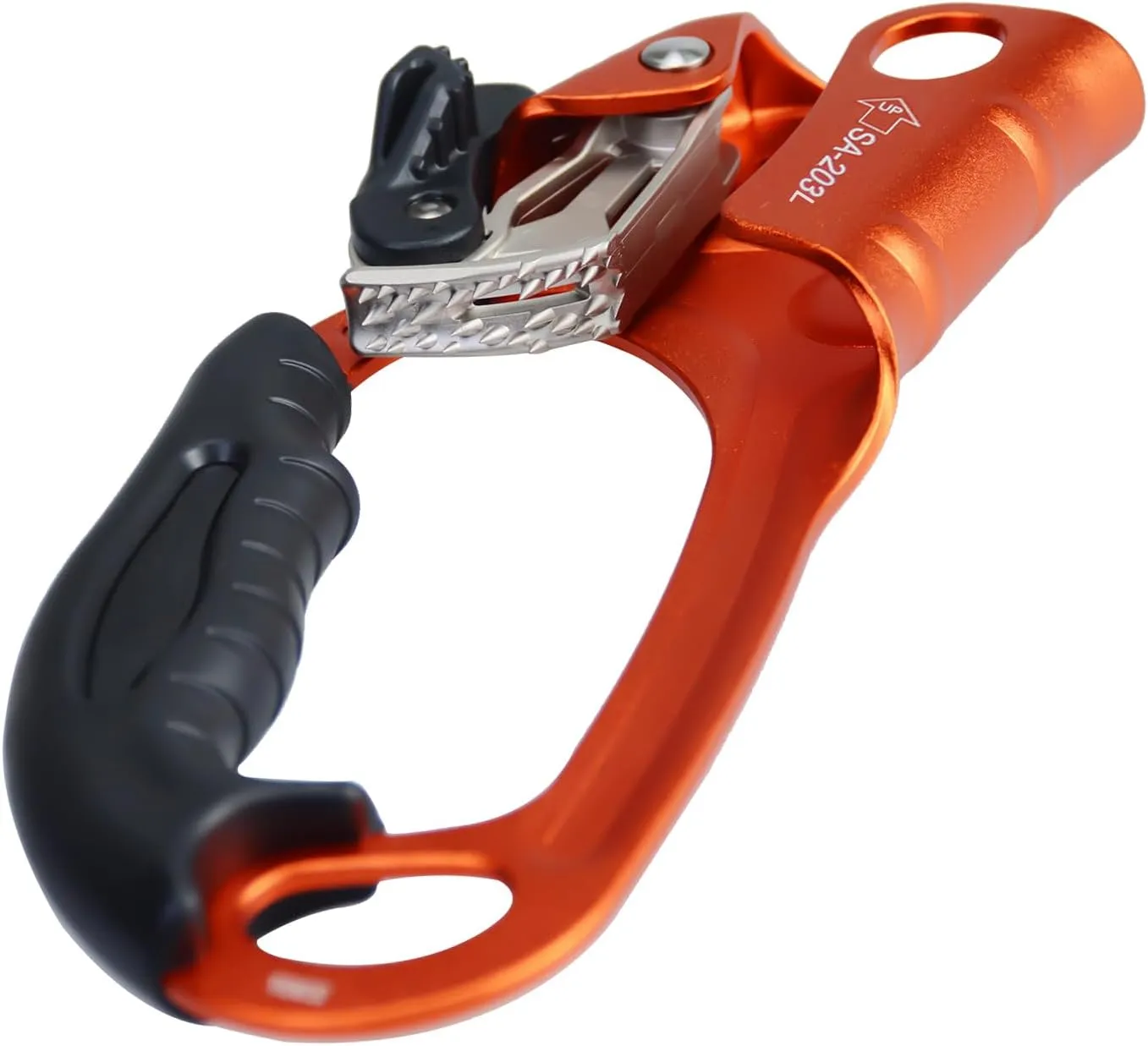 CE Hand Ascender,140kgs Rappelling Gear Equipment with Ergonomic Rubber Handle for Rock Climbing Tree Arborist, Climbing Rescue Caving, Mountaineering, 8~13MM Rope, 4kN,Right/Left Hand