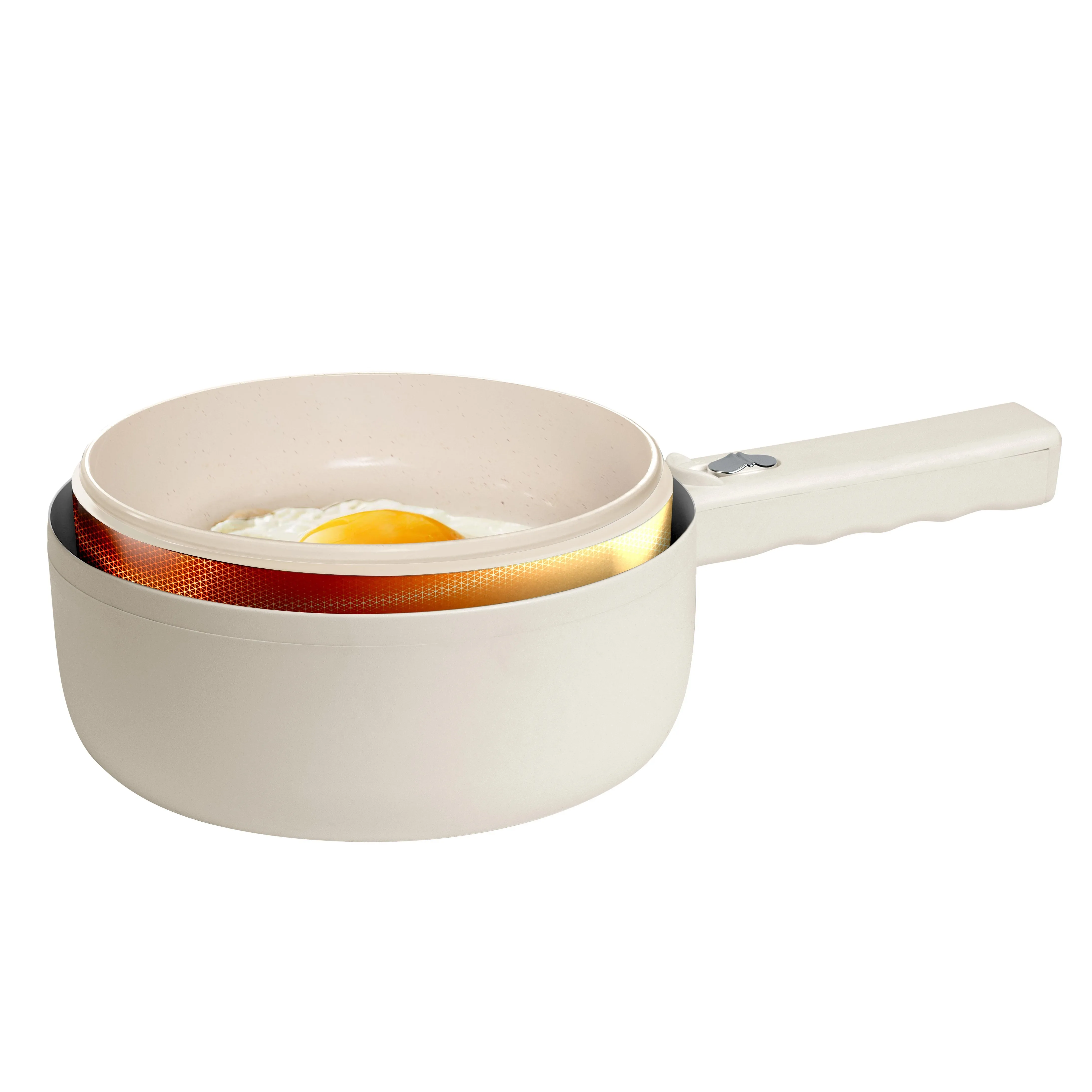Ceramax Electric Cooker Nonstick Ceramic Skillet Pan Hot Pot Mini Cooker with Lid Steamer