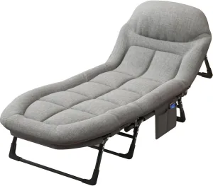Chaise Lounge Chair, Folding Cot, Sleeping Cots for Adults,6-Angle Adjustable Camping Cot,Easy Setup & Takedown,with Mattress for Patio and Beach,Essential for Nap and Nap Lounge Chair