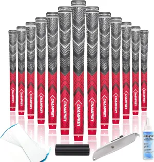 CHAMPKEY Golf Grips 13 Pack | Come with Solvent,15 Tapes,Vise Clamp and Hook Blade | All Weather Control and High Feedback Golf Club Grips