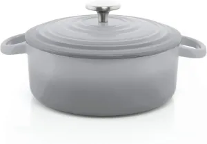Chantal Cast Iron Dutch Oven, 3 qt, US Formulated Premium Enamel, Fade Grey