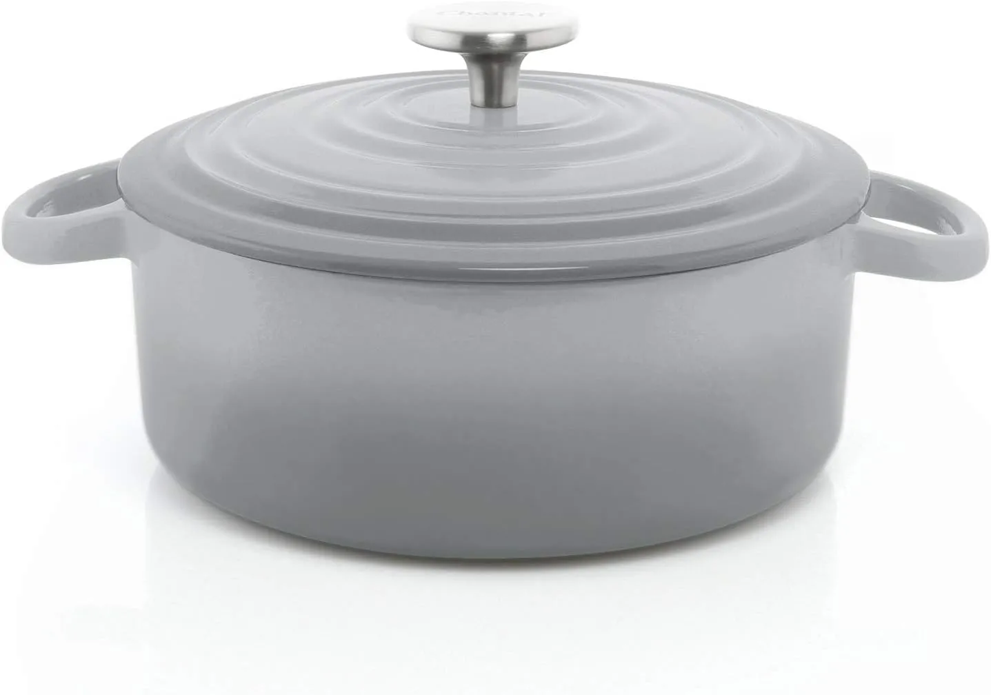 Chantal Cast Iron Dutch Oven, 3 qt, US Formulated Premium Enamel, Fade Grey